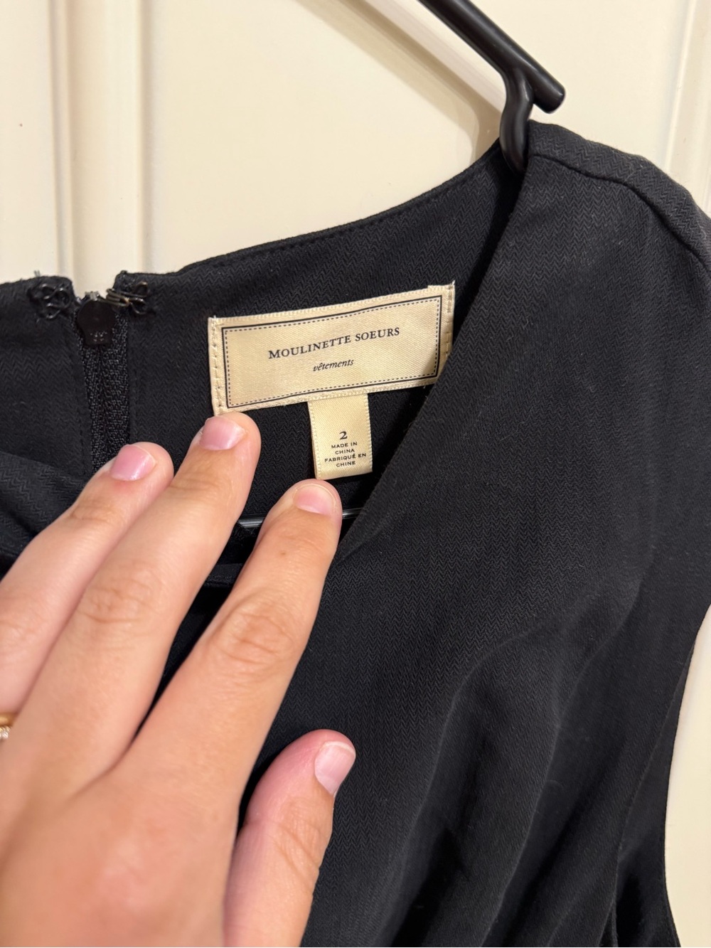 Moulinette Soeurs black Bow-Front Mini Dress - Picture 2 of 7